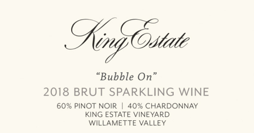 King Estate Winery 2018 Brut Cuv&eacute;e "Bubble On"