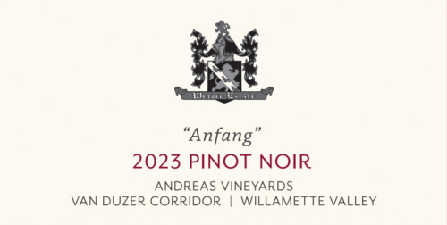 Wetzel Estate Winery 2023 Pinot Noir "Anfang"